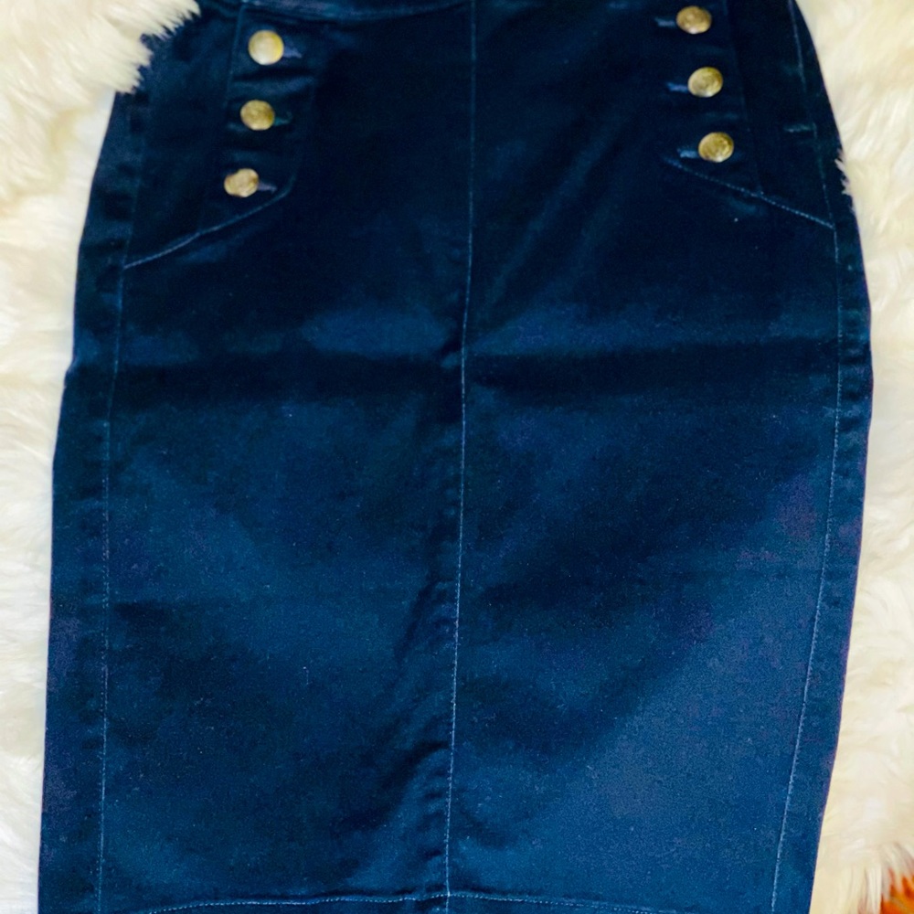 Express Denim Sailor Pencil Skirt